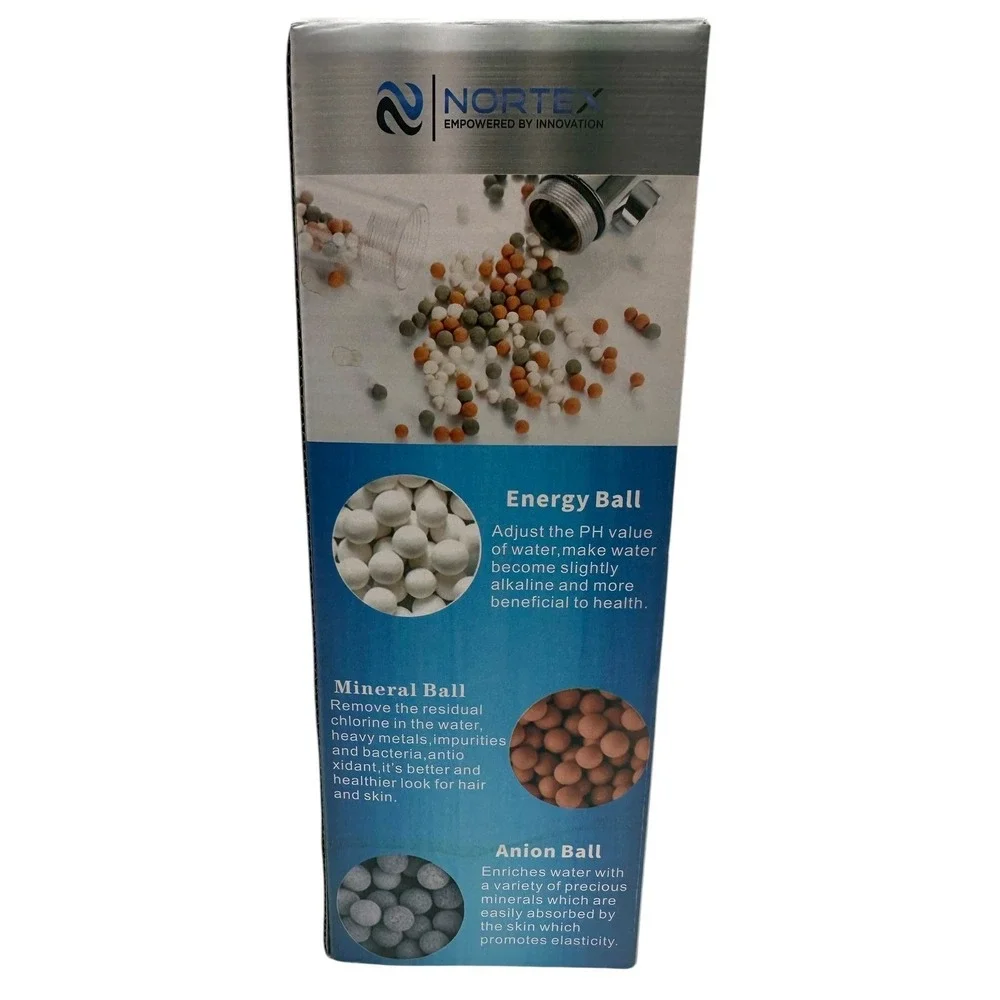 NEW Nortex Ecowater Spa Cleansing Mineral Shower Head Improve Hair & Skin Health